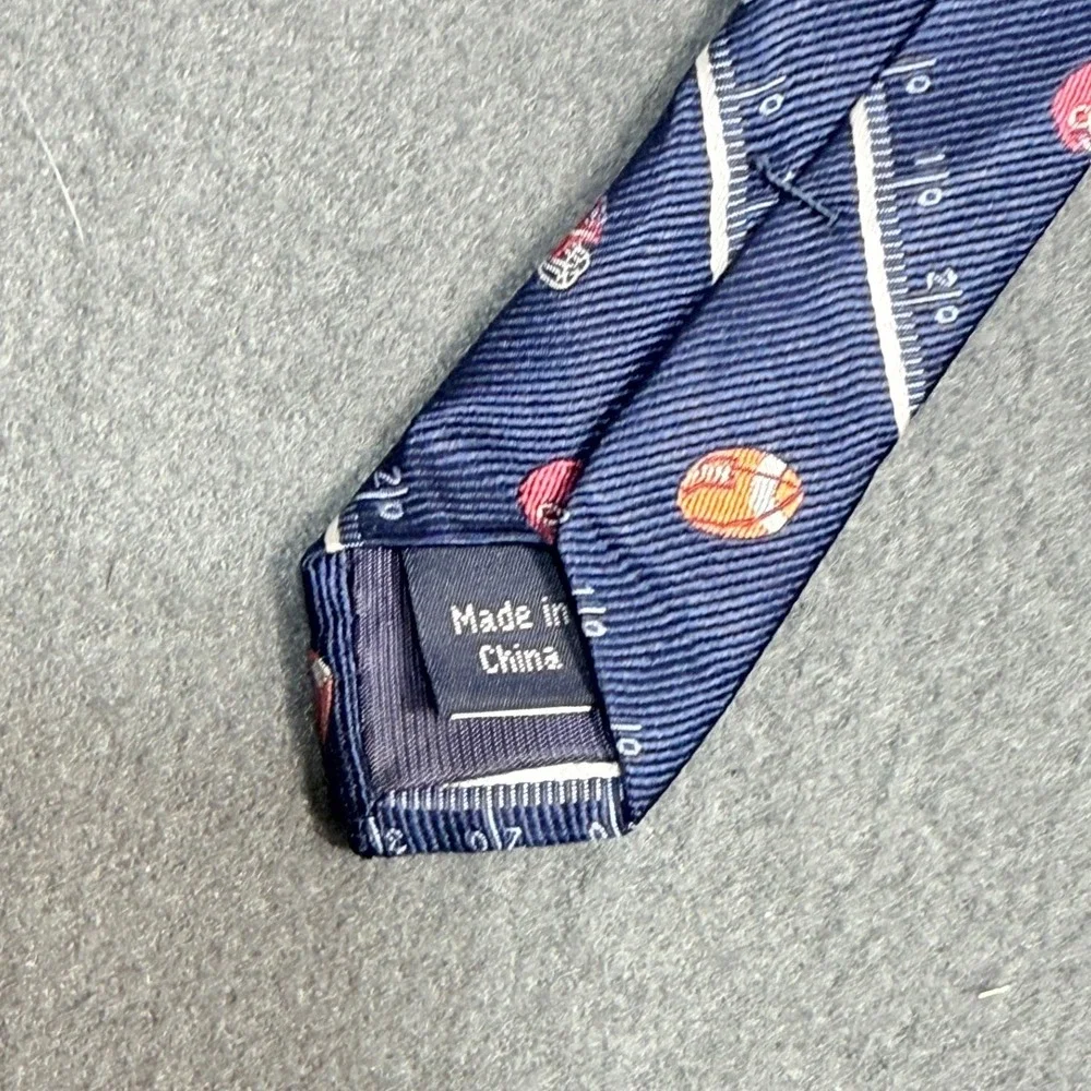 Lord Taylor Boys Navy Blue Silk Football Helmet and Ball Necktie